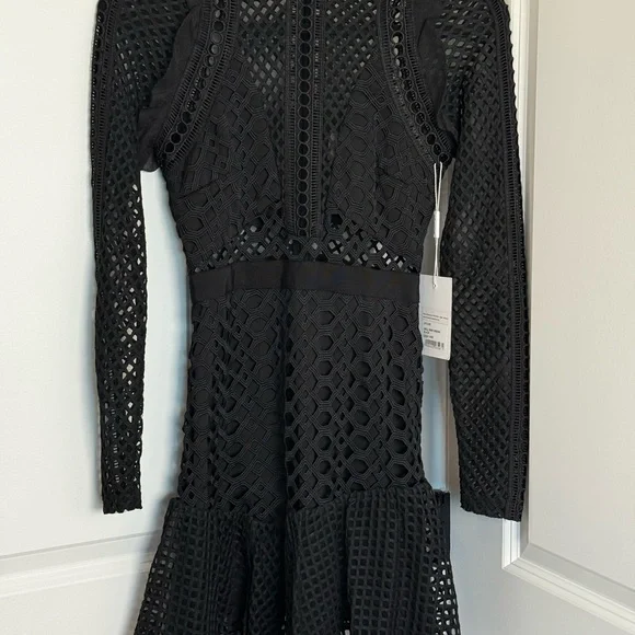 NWT Self-Portrait Elegant Black Mini Dress - Picture 2 of 6